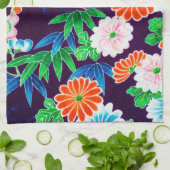 Blume, japanisches Design Geschirrtuch (Gefaltet)