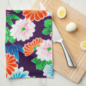 Blume, japanisches Design Geschirrtuch (Viertel Falte)