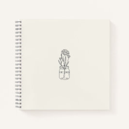 Blume Jar Beige Notebook Notizblock