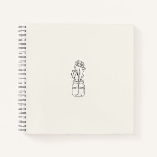 Blume Jar Beige Notebook Notizblock