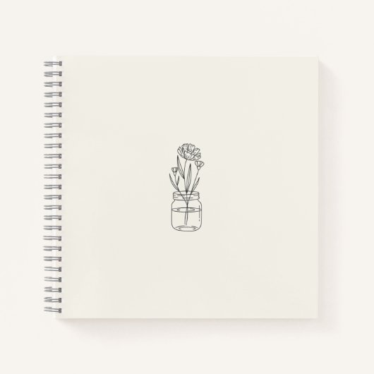 Blume Jar Beige Notebook Notizblock (Vorderseite)