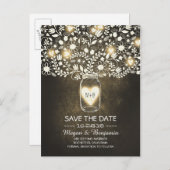 Blume Jargelb rustikal Save the Date Ankündigungspostkarte (Vorne/Hinten)