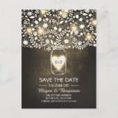 Blume Jargelb rustikal Save the Date Ankündigungspostkarte (Vorderseite)