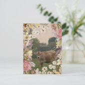 Blume Jersey Kuh Postkarte (Stehend Vorderseite)