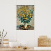 Blume Jerusalem Artichoke, 1880 (Öl auf Leinwand) Poster (Küche)