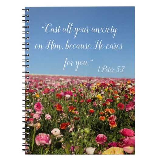 Blume Journal 1 Peter 5:7 Notizblock (Vorderseite)