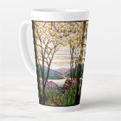 Blume Jugendstil aus Glas Iris Latte Tasse (Linke Ecke)