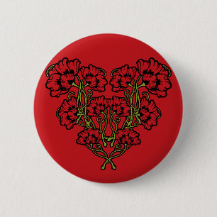 Blume Jugendstil Pinback Schaltfläche Button