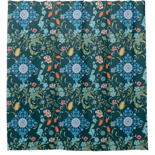 Blume, Jugendstil, William Morris-Stil Duschvorhang (Vorderseite)