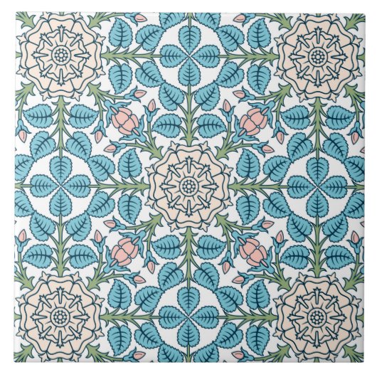 Blume, Jugendstil, William Morris-Stil Fliese (Vorderseite)