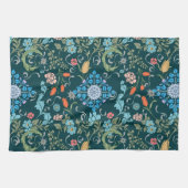 Blume, Jugendstil, William Morris-Stil Geschirrtuch (Horizontal)