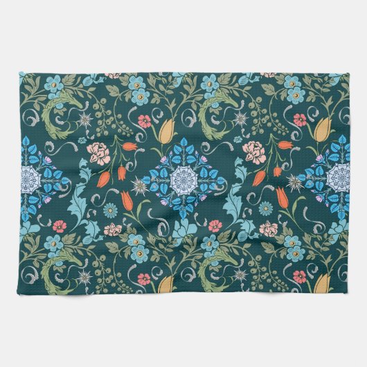 Blume, Jugendstil, William Morris-Stil Geschirrtuch (Horizontal)