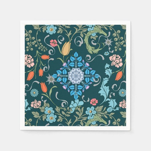 Blume, Jugendstil, William Morris-Stil Serviette (Vorderseite)