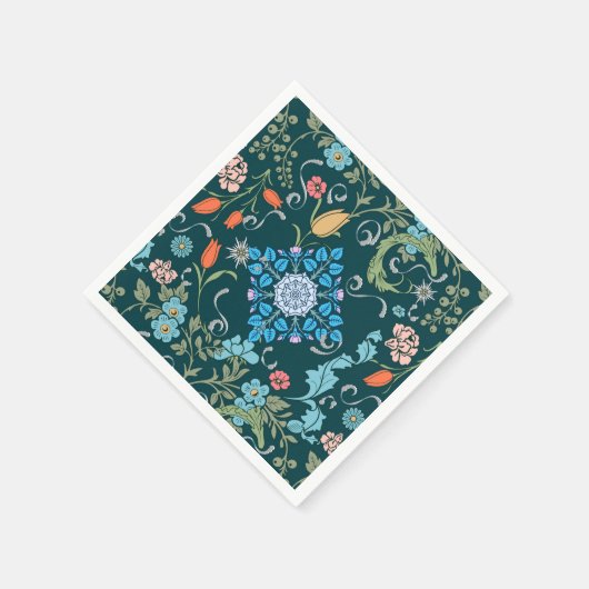 Blume, Jugendstil, William Morris-Stil Serviette (Ecke)