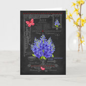 Blume Juli Chalk Personalisierte Karte (Gelbe Blume)