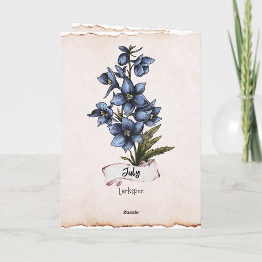 Blume Juli Geburtstag Karte (Rückseite)