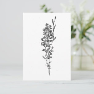 Blume Juli Geburtstagskarte, Larkspur Mitteilungskarte