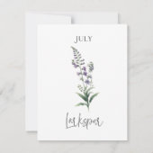 Blume Juli Mitteilungskarte (Rückseite)