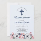 Blume, Junge | Erste Kommunion / Bestätigung Einladung (Vorderseite)