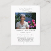 Blume Jungfrau Ankündigung Beerdigungskarte (Rückseite)