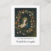 Blume Jungfrau Ankündigung Beerdigungskarte (Vorderseite)