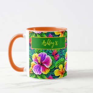 Blume Jungle Leaf für tropischen Hibiskus hinzufüg Tasse