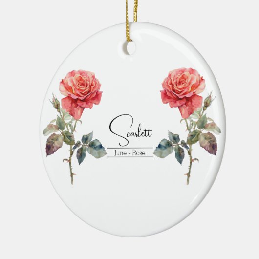 Blume Juni Rose Keramik Ornament (Links)