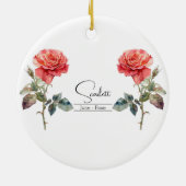 Blume Juni Rose Keramik Ornament (Hinten)