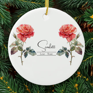 Blume Juni Rose Keramik Ornament