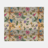 Blume Junk Modern Journal Scrapbook Fleecedecke (Vorderseite (Horizontal))