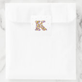 BLUME K QUADRATISCHER AUFKLEBER (Tasche)