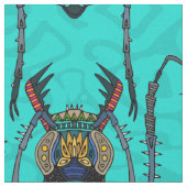 Blume Käfer Türkis Stoff (Nahaufnahme)