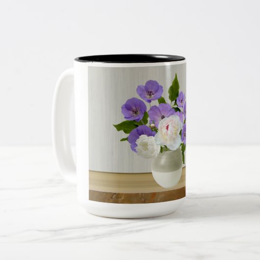 Blume Kaffee Tasse (Vorderseite Links)