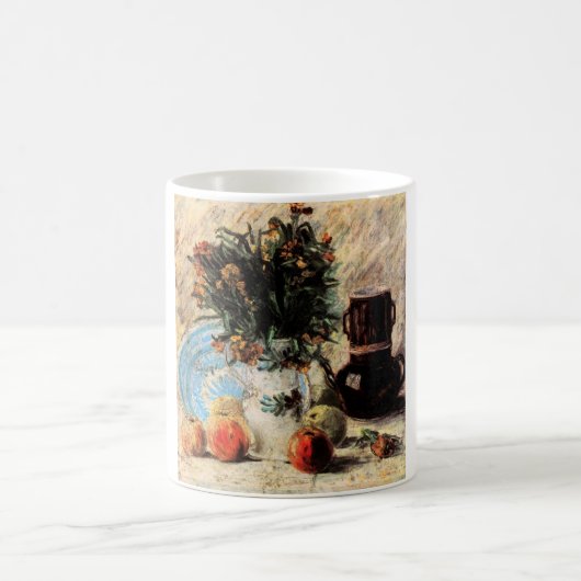 Blume, Kaffeeepot und Obst von Vincent van Gogh Kaffeetasse (Mittel)