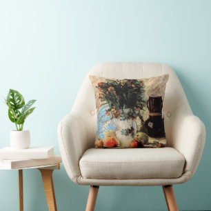 Blume, Kaffeeepot und Obst von Vincent van Gogh Kissen