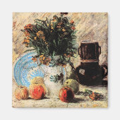 Blume, Kaffeeepot und Obst von Vincent van Gogh Magnet (Vorne)