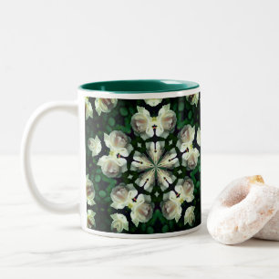 Blume Kaleidoskop Art Zweifarbige Tasse