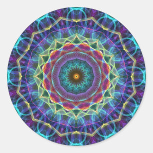 Blume kaleidoskop runder aufkleber