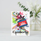 Blume Kambodscha Postkarte (Stehend Vorderseite)