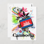 Blume Kambodscha Postkarte (Vorne/Hinten)