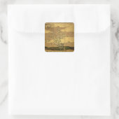 Blume Kamelien Quadratischer Aufkleber (Tasche)