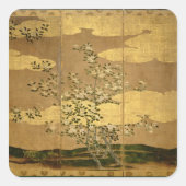 Blume Kamelien Quadratischer Aufkleber (Vorderseite)