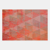 Blume, Kariert und geometrisch | Warme Farben Geschenkpapier Set (Vorderseite 3)