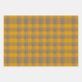 Blume, Kariert und geometrisch | Warme Farben Geschenkpapier Set (Vorderseite 2)