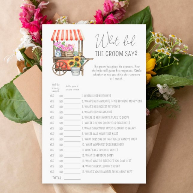 Blume Karren - Was hat der Bräutigam zu Brautspiel (Von Creator hochgeladen)