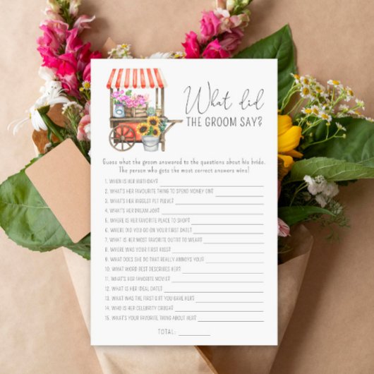 Blume Karren - Was hat der Bräutigam zu Brautspiel