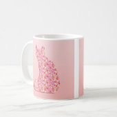 Blume Kat - Korallenorange und Rosa Kaffeetasse (Vorderseite Links)