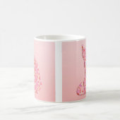 Blume Kat - Korallenorange und Rosa Kaffeetasse (Mittel)