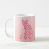 Blume Kat - Korallenorange und Rosa Kaffeetasse (Links)