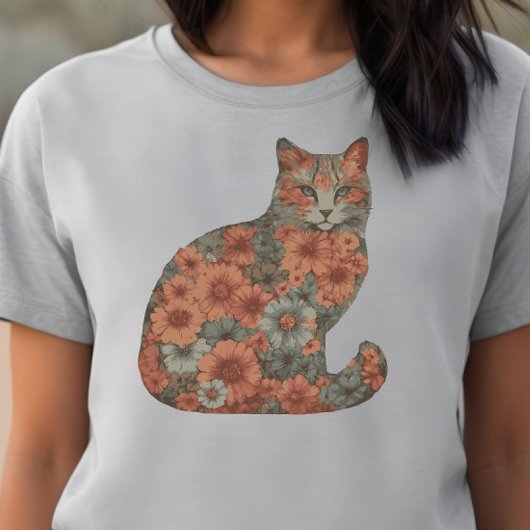 Blume, Katze, Blume Blossom Katze, Blume und Katze T-Shirt